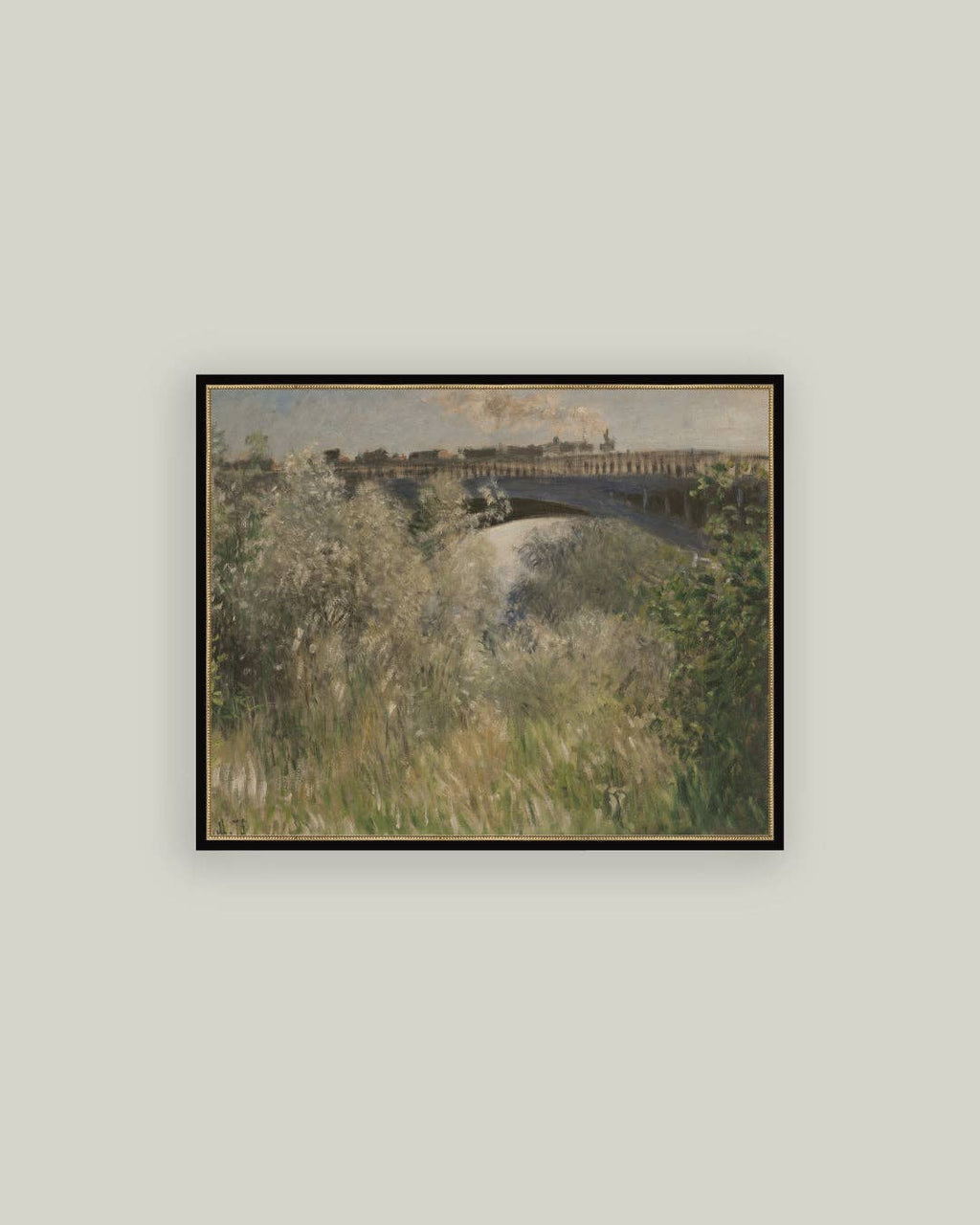 The Bridge at Argenteuil Framed Antique Art