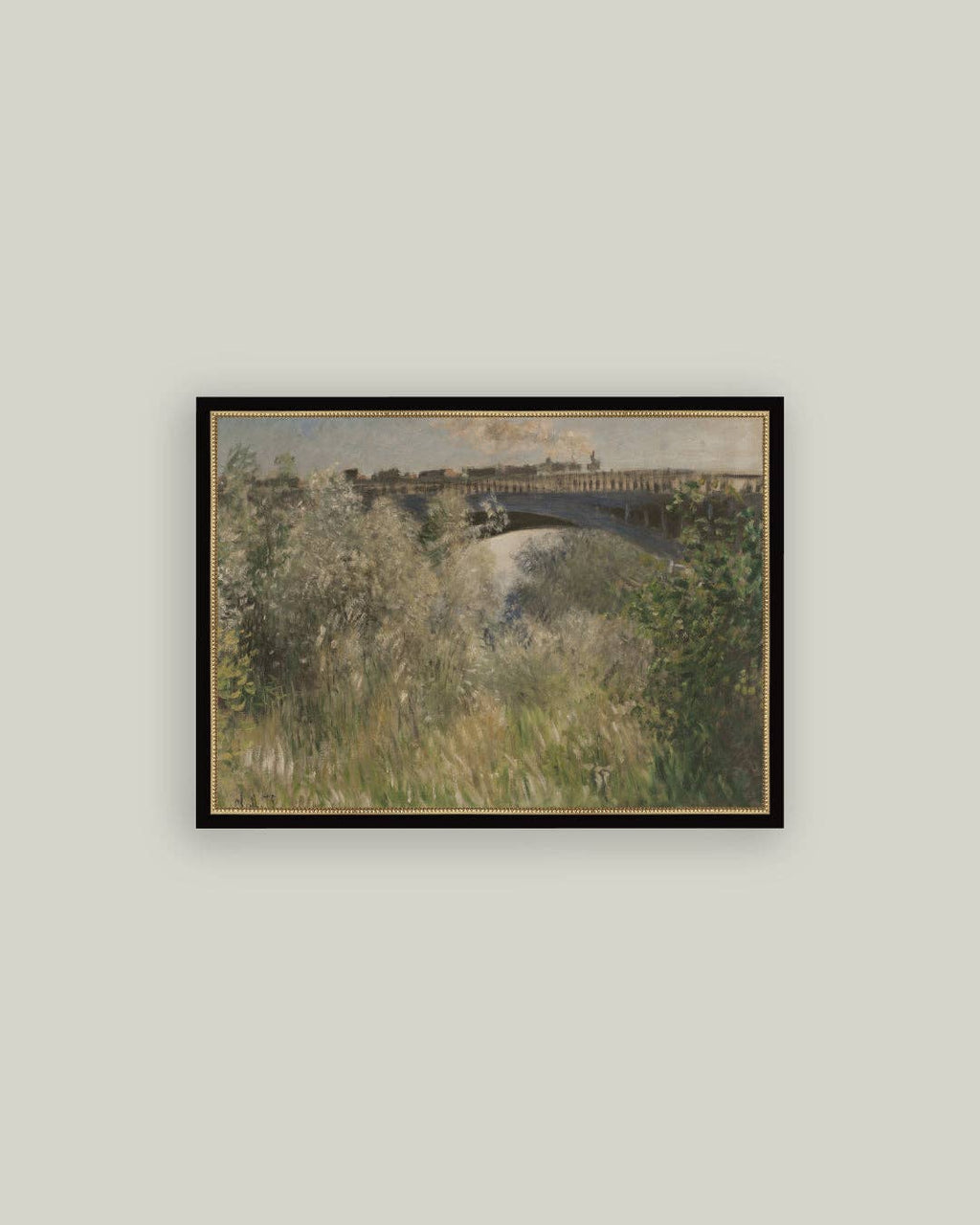 The Bridge at Argenteuil Framed Antique Art