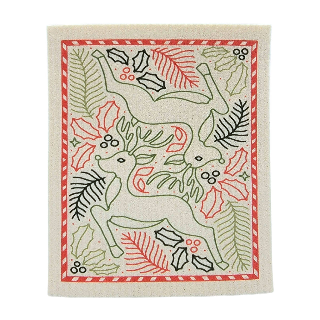 Reindeer Christmas Swedish Dishclothes - Xmas Decor