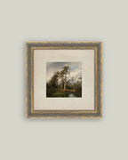 Live Oaks with Deer Framed Antique Art