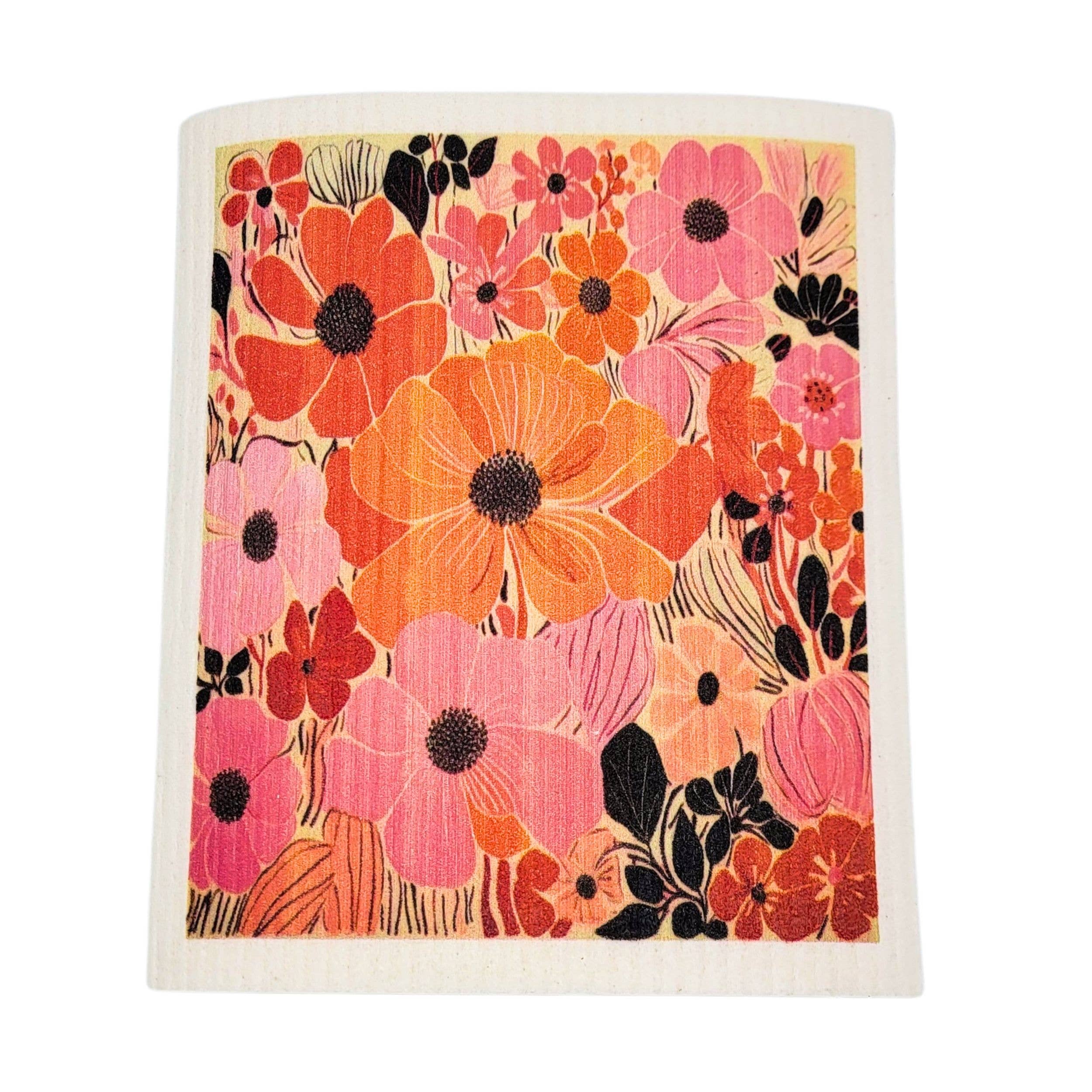 Pink Summer Flowers Swedish Dishcloths - Home Decor