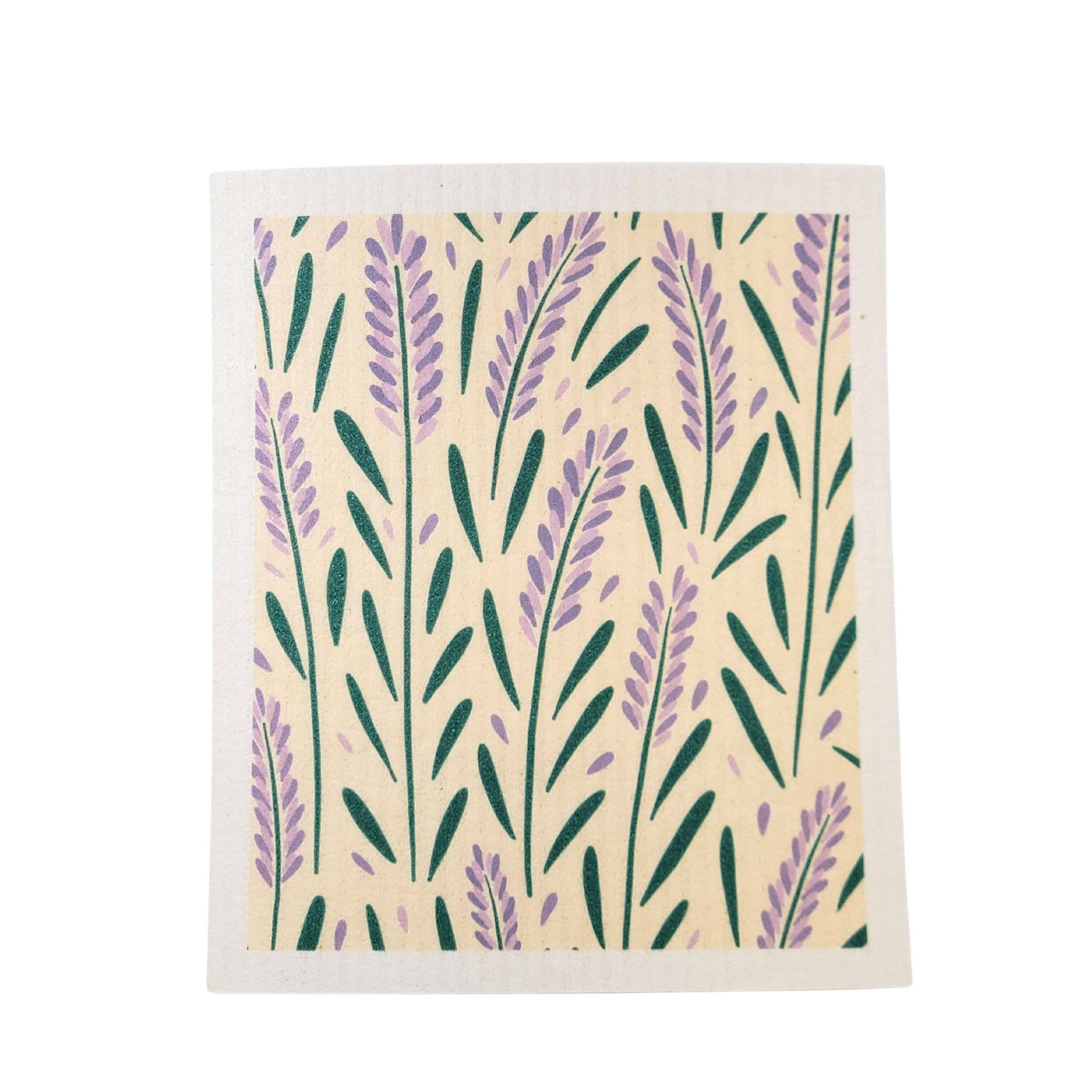 Lavender Patterned Swedish Dishcloths - Sponge Cloths