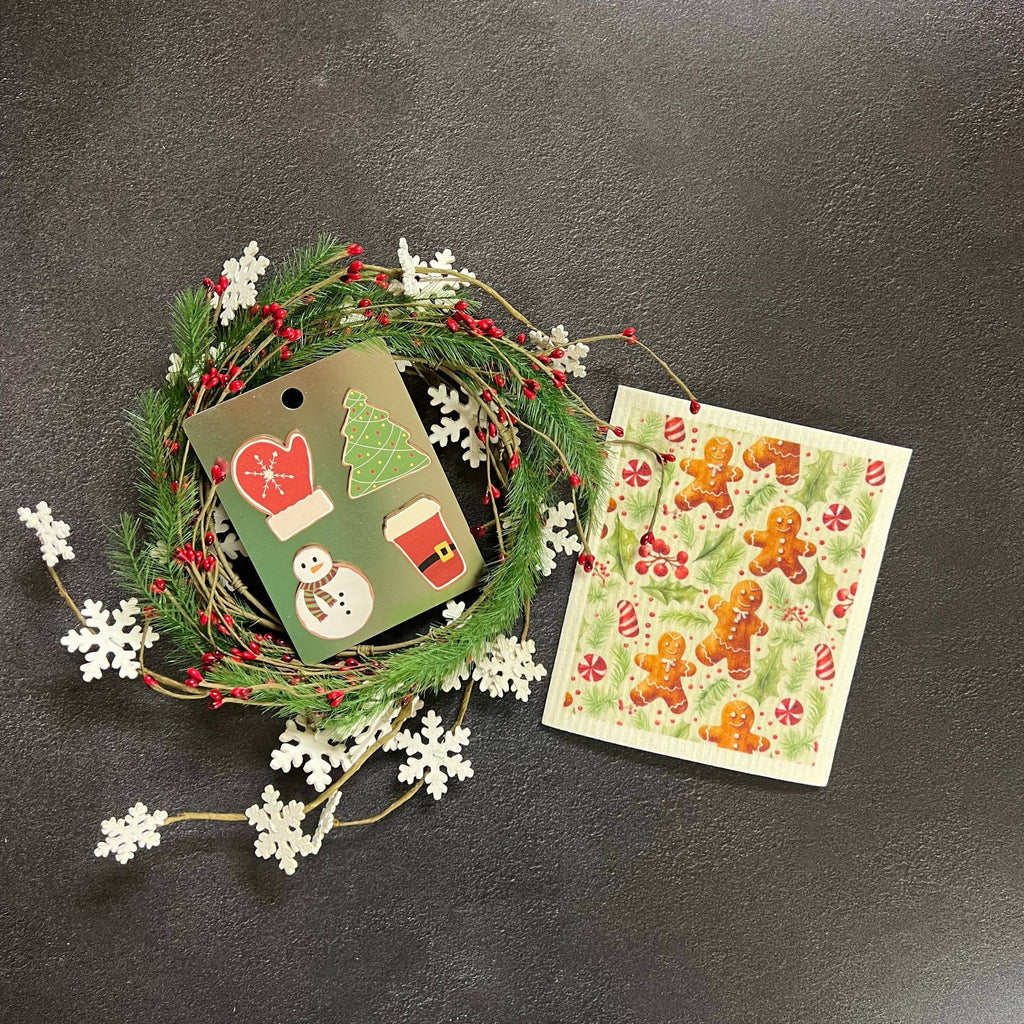 Gingerbread Cookie Swedish Dishcloths - Christmas Decor